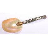 Deep large mother of pearl spoon with cu