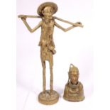 20th century Benin cast brass figure of