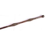 African carved walking stick, the shaped