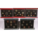 Five Royal Mint proof coins sets 1985, 1