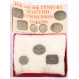 Three 19th century communion tokens Whit