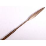 Fishing spear with oval metal spear, the