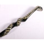 African black lacquered staff with encir