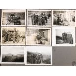 Album of WWII interest photographs including views of aeroplanes, gun turretts, British privates