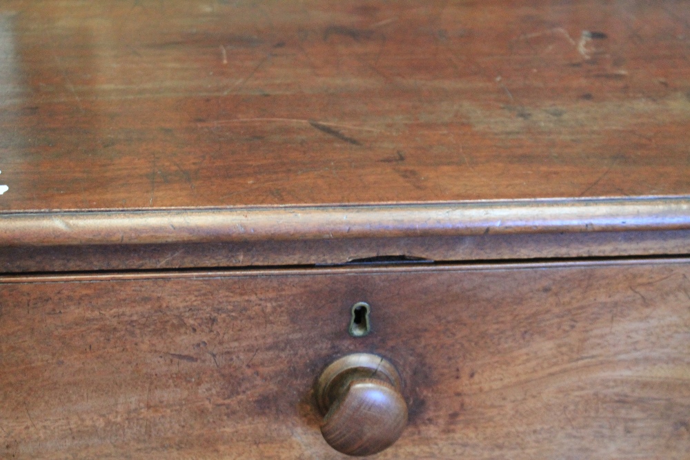19th century mahogany chest of two short over three long drawers, on bracket feet, 115cm wide. - Image 7 of 7