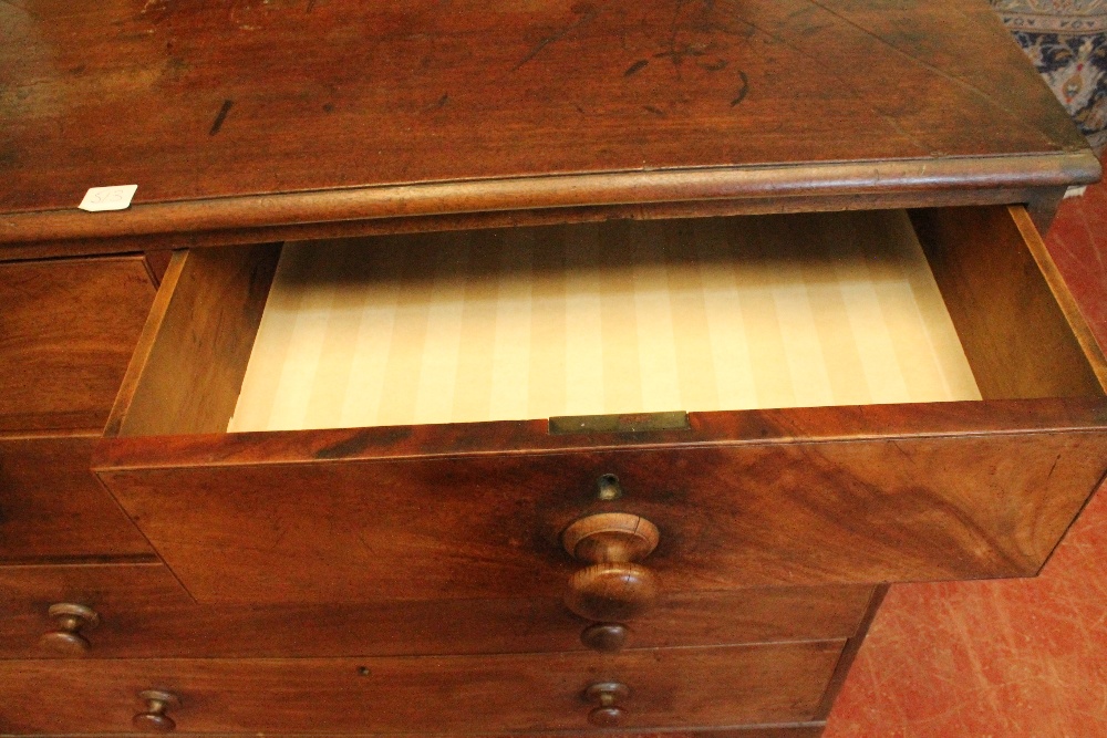 19th century mahogany chest of two short over three long drawers, on bracket feet, 115cm wide. - Image 2 of 7