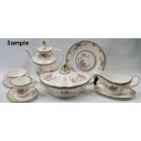 Royal Doulton Canton part dinner and coffee set comprising an oval tureen, six twin-handled soup