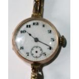 Lady's Rolex wristwatch, 9ct gold, Rolex case, no. 1158059, 1920, on expanding bracelet.