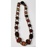 Interesting Georgian necklace of twenty graduated oval intaglio carnelians, some possibly antique, a