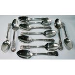 Set of eleven silver dessert spoons of King's pattern, 1822/36, 21½oz.