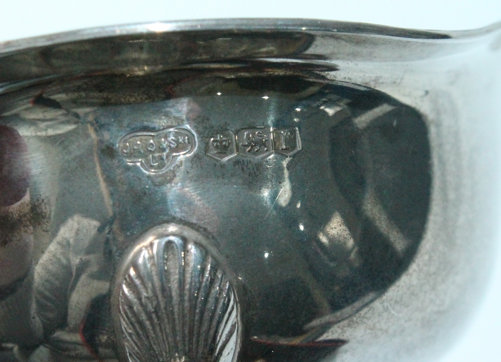 Silver sauce boat, a christening mug and a similar bowl, 11½oz.   (3) - Image 7 of 7