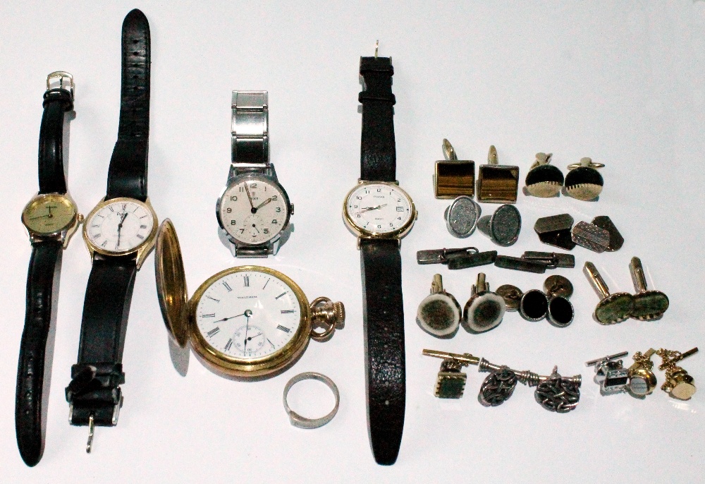 Gent's Tudor wristwatch, four others and various cufflinks, some silver. Condition Report Tudor