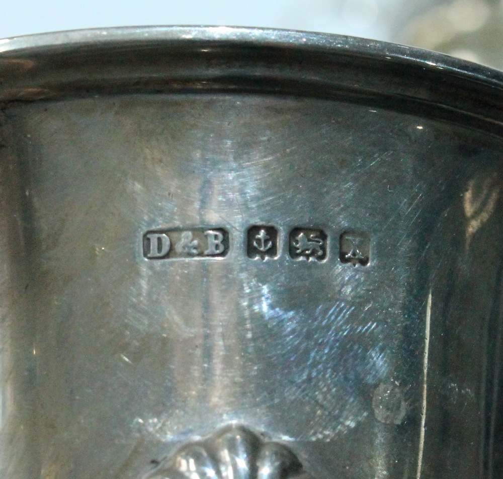 Silver sauce boat, a christening mug and a similar bowl, 11½oz.   (3) - Image 3 of 7