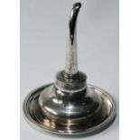 Irish silver wine funnel with reeded edges and the stand, by Richard Sawyer, Dublin 1814.  (2)