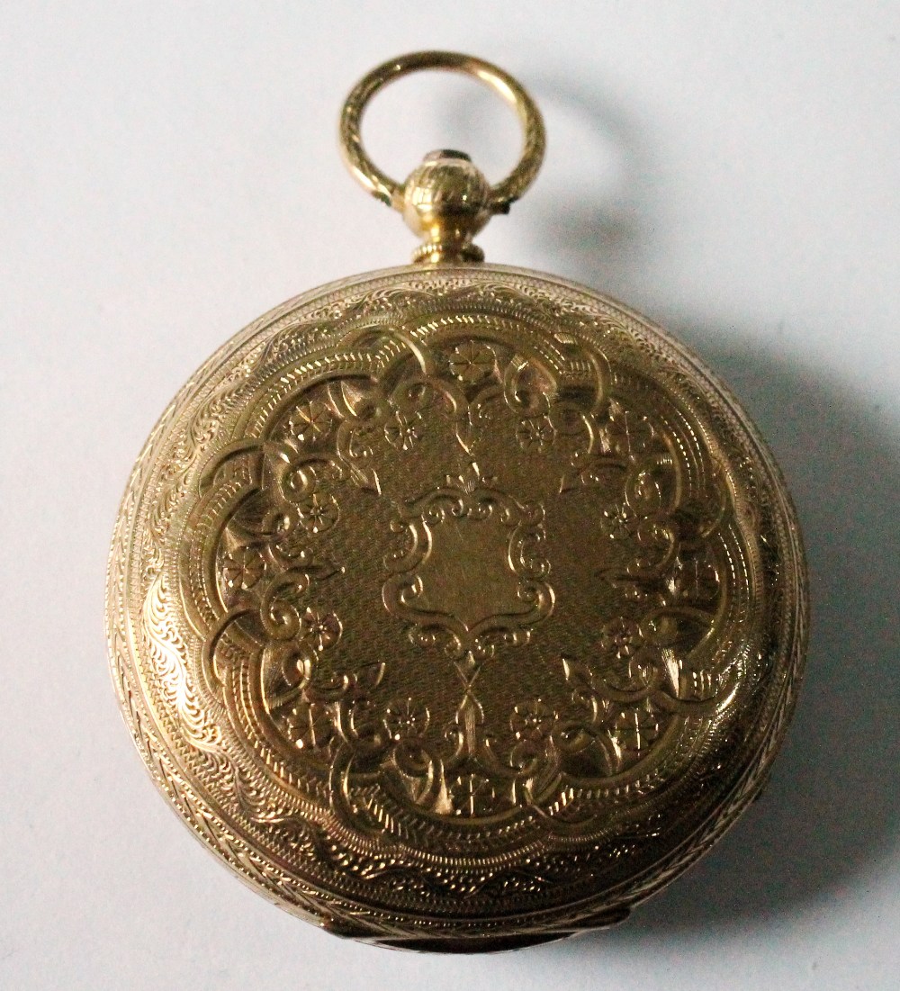 Lever watch, full plate, with gold dial and engraved case, 1875. - Image 2 of 2