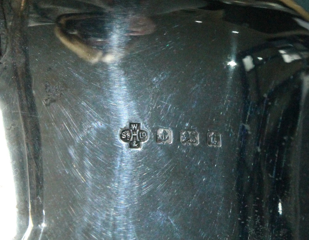 Silver sauce boat, a christening mug and a similar bowl, 11½oz.   (3) - Image 5 of 7