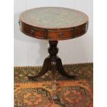 Reproduction drum table, 72cm high and 60cm diameter.