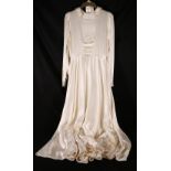 Edwardian fine lawn blouse with elaborate neck and pintuck front and two 1930's / 40's cream silk