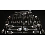 Victorian part silver canteen,