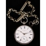 Victorian Milladge & Sons Edinburgh silver open faced pocket watch, no 7944,