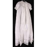 Two long and two slightly shorter white cotton baby gowns (4)