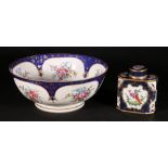 19th century French Samson porcelain tea caddy in the style of Worcester,