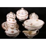 Late 19th century Wedgwood bone china eighty-nine piece  dinner service comprising large tureen,