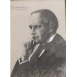 Portrait of a gentleman, John Galsworthy
Charcoal and chalk, signed and dated 97,