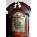 George III oak longcase clock, by Becket of Sedgefield, the 12 inch brass dial with plaque inscribed