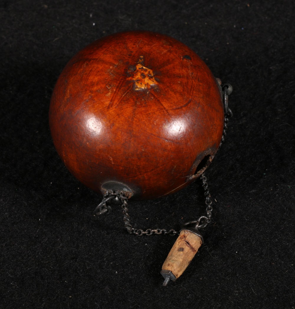 Early 19th century seed pearl snuff bottle, the white metal mounts with belcher link chains.