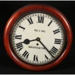 Early 20th century mahogany dial clock by Reid and Sons of Newcastle,