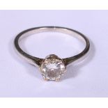 Diamond solitaire ring with circular modern brilliant cut stone (5mm dia.