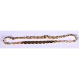 18ct gold triple oval link necklace with matt finish, 41g,