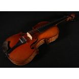 19th century Continental violin with 13 5/8  inches one piece back,