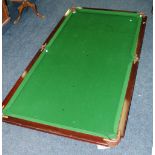 E J Riley Ltd half size snooker dinning table with accessories CONDITION REPORT: 293 cm x 102cm