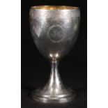 George III silver prize cup with engraved border and inscription "Haddington Shield Volunteers ...