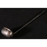 Silver toddy ladle with whalebone handle,