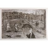 HENRY KONDRACKI (20th Century Scottish)
Etched aquatint, On the Swings, Bruntisfield Links,