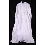 Group of five Victorian / Edwardian ladies night dresses with decorative edges,
