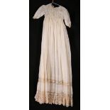 Two silk christening gowns with lace decoration,