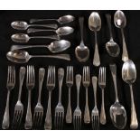 Edwardian silver part service initialled "S", Cooper Brother, Sheffield 1903,