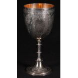 Victorian silver agricultural trophy cup, awarded by the Burgh of Haddington for "The best 40 fat