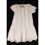 Victorian cream flannel child's long cape and another cotton, shorter,