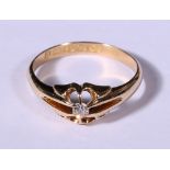 Gents 18ct gold solitaire diamond ring with round brillant diamond in a claw setting