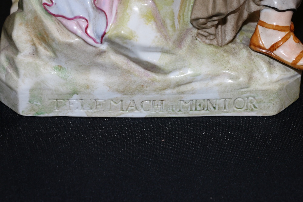 Berlin porcelain group of Telemach and Mentor, on canted rectangular base, early 20th century. - Image 4 of 6