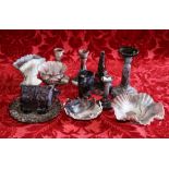 Collection of eleven pieces of slag glass,