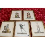 Five "Galerie Theatrale" coloured engravings of Theatre Costume,