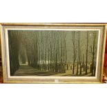 BYRON THOMAS
Wood in Vermont
Oil on canvas, signed and dated verso  Aug 1942, 45cm x 83cm