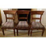 Set of three William IV mahogany dining chairs