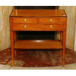 George III satinwood ladies dressing table with three drawers and undertier,